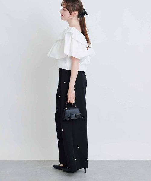 PICCIN PERLA（ピッチンペルラ）の「フラフィーブラウス（シャツ/ブラウス・レディース・ブラック/オフホワイト・M）」の8枚目の写真