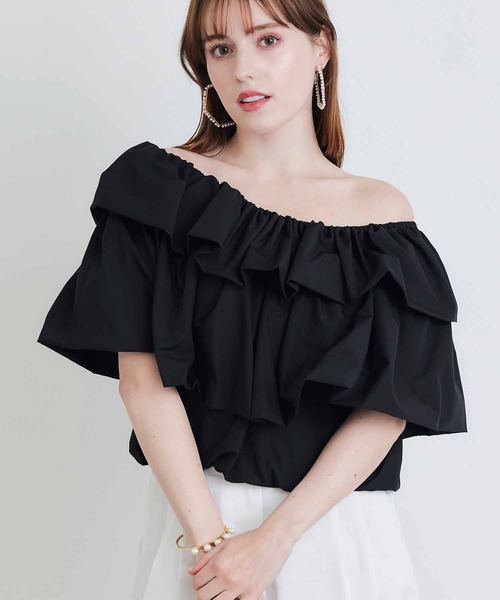 PICCIN PERLA（ピッチンペルラ）の「フラフィーブラウス（シャツ/ブラウス・レディース・ブラック/オフホワイト・M）」の11枚目の写真