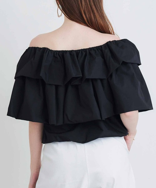 PICCIN PERLA（ピッチンペルラ）の「フラフィーブラウス（シャツ/ブラウス・レディース・ブラック/オフホワイト・M）」の13枚目の写真