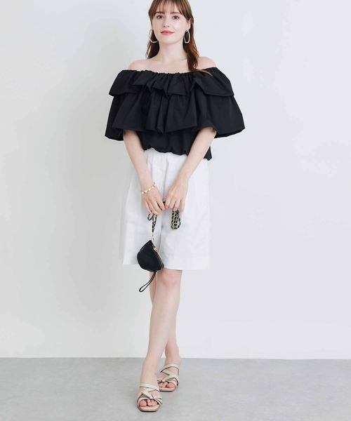PICCIN PERLA（ピッチンペルラ）の「フラフィーブラウス（シャツ/ブラウス・レディース・ブラック/オフホワイト・M）」の14枚目の写真