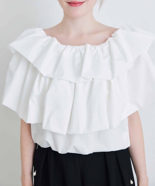 PICCIN PERLA（ピッチンペルラ）の「フラフィーブラウス（シャツ/ブラウス・レディース・ブラック/オフホワイト・M）」の17枚目の写真
