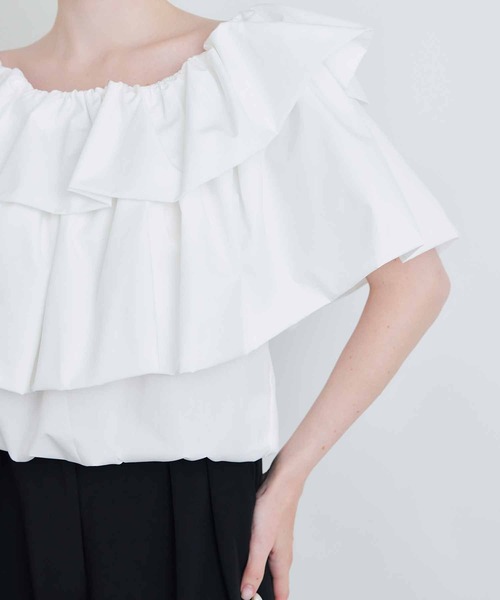 PICCIN PERLA（ピッチンペルラ）の「フラフィーブラウス（シャツ/ブラウス・レディース・ブラック/オフホワイト・M）」の18枚目の写真