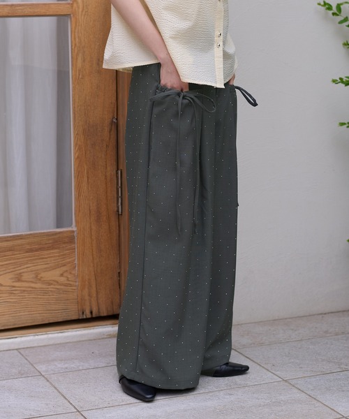 apres jour clair(アプレジュールクレア)の「【apres jour clair】ラインストーンリボンパンツ(その他パンツ・レディース・チャコールグレー/ベージュ/ブラウン系その他・SMALL/LARGE/MEDIUM)」の18枚目の写真