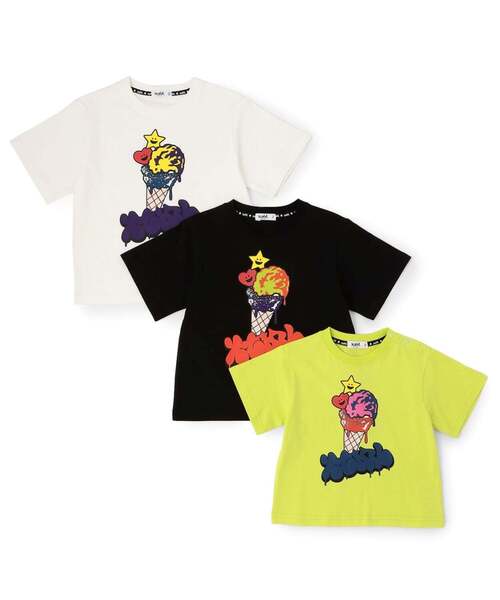 X-girl Stages(エックスガールステージス)の「【接触冷感】キラッキーアイスクリーム 半袖Tシャツ(Tシャツ/カットソー・キッズ・グリーン/オフホワイト/ブラック・80cm/140cm/100cm/90cm/130cm/110cm/120cm)」の15枚目の写真