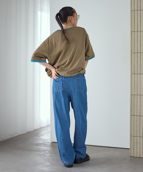 LEPSIM（レプシィム）の「配色リブプルオーバーSS　687249（Tシャツ/カットソー・レディース・グレイッシュベージュ/ブルー/ブラウン/ブラック・FREE）」の17枚目の写真