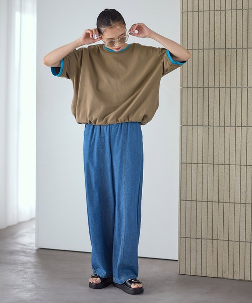 LEPSIM（レプシィム）の「配色リブプルオーバーSS　687249（Tシャツ/カットソー・レディース・グレイッシュベージュ/ブルー/ブラウン/ブラック・FREE）」の16枚目の写真
