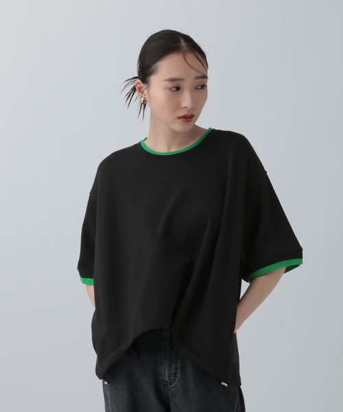 LEPSIM（レプシィム）の「配色リブプルオーバーSS　687249（Tシャツ/カットソー・レディース・グレイッシュベージュ/ブルー/ブラウン/ブラック・FREE）」の15枚目の写真