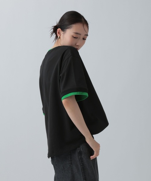 LEPSIM（レプシィム）の「配色リブプルオーバーSS　687249（Tシャツ/カットソー・レディース・グレイッシュベージュ/ブルー/ブラウン/ブラック・FREE）」の14枚目の写真