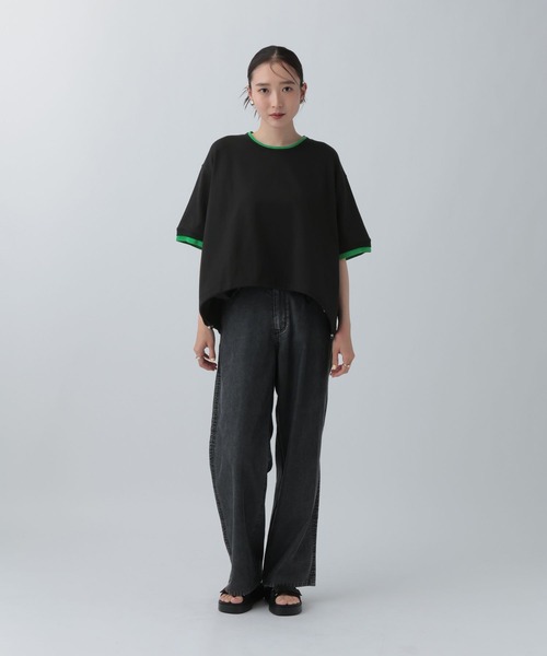LEPSIM（レプシィム）の「配色リブプルオーバーSS　687249（Tシャツ/カットソー・レディース・グレイッシュベージュ/ブルー/ブラウン/ブラック・FREE）」の12枚目の写真