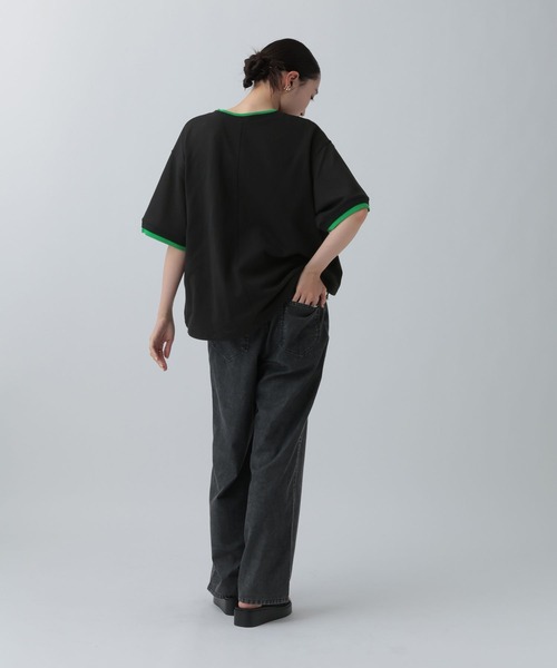 LEPSIM（レプシィム）の「配色リブプルオーバーSS　687249（Tシャツ/カットソー・レディース・グレイッシュベージュ/ブルー/ブラウン/ブラック・FREE）」の9枚目の写真