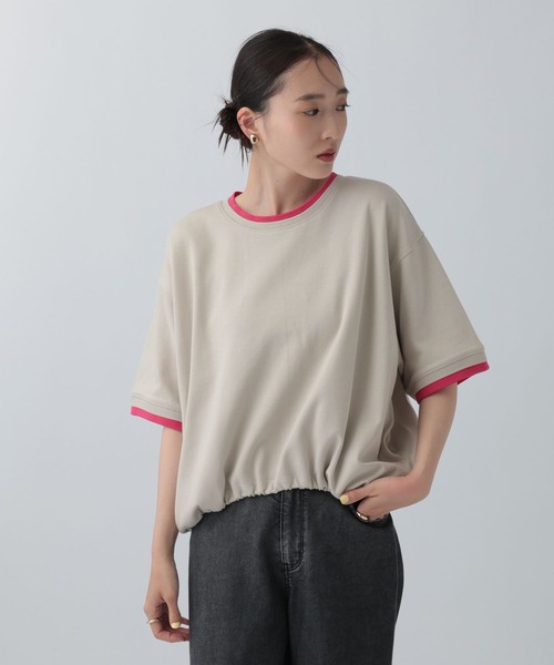 LEPSIM（レプシィム）の「配色リブプルオーバーSS　687249（Tシャツ/カットソー・レディース・グレイッシュベージュ/ブルー/ブラウン/ブラック・FREE）」の8枚目の写真