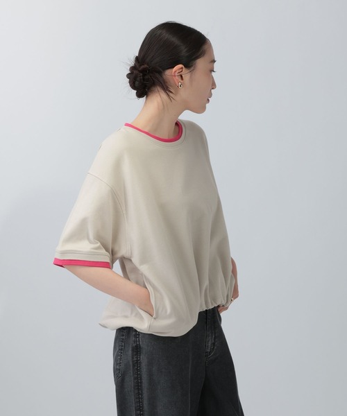 LEPSIM（レプシィム）の「配色リブプルオーバーSS　687249（Tシャツ/カットソー・レディース・グレイッシュベージュ/ブルー/ブラウン/ブラック・FREE）」の7枚目の写真