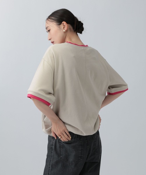 LEPSIM（レプシィム）の「配色リブプルオーバーSS　687249（Tシャツ/カットソー・レディース・グレイッシュベージュ/ブルー/ブラウン/ブラック・FREE）」の6枚目の写真
