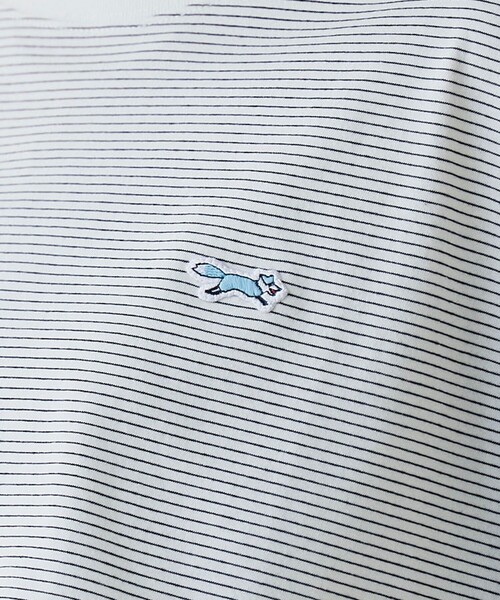 PENNEYS（ぺニーズ）の「【UVカット・接触冷感・吸水速乾・遮熱性】Penneys × WELLTECT  別注細ボーダーTシャツ（Tシャツ/カットソー・メンズ・ホワイト/ブラック・S/M/L/XL）」の18枚目の写真