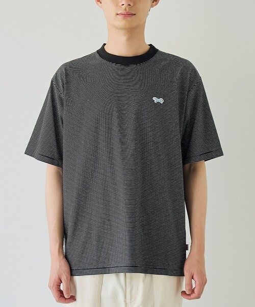 PENNEYS（ぺニーズ）の「【UVカット・接触冷感・吸水速乾・遮熱性】Penneys × WELLTECT  別注細ボーダーTシャツ（Tシャツ/カットソー・メンズ・ホワイト/ブラック・S/M/L/XL）」の11枚目の写真
