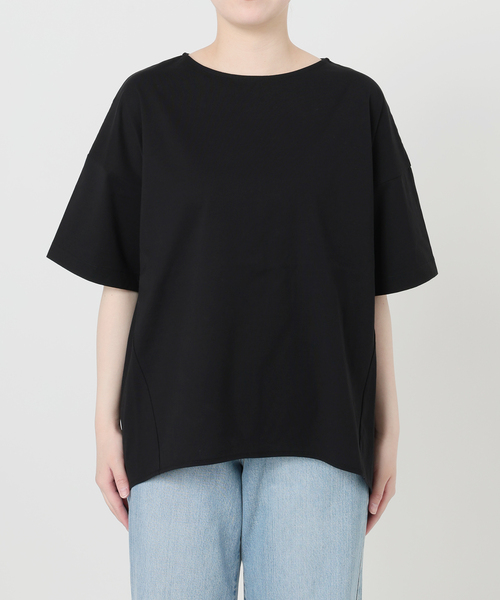 IENA(イエナ)の「《接触冷感》ボートネック オーバーサイズフォルムTシャツ(Tシャツ/カットソー・レディース・ホワイト/ブラック/チャコールグレー・FREE)」の7枚目の写真