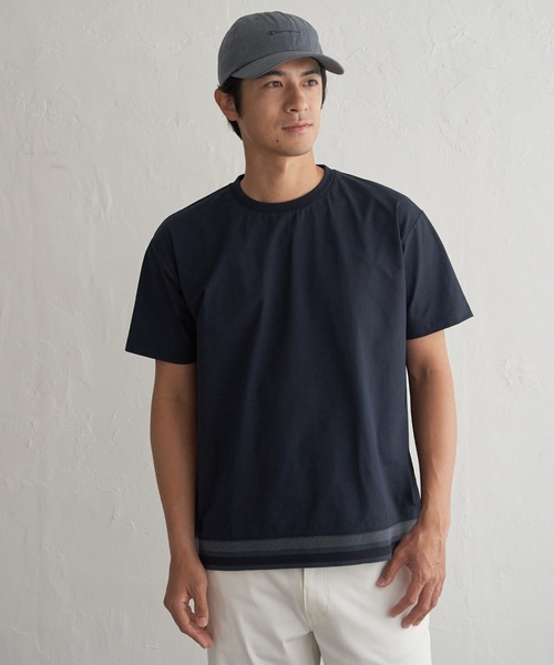 ikka(イッカ)の「冷感DRYジョーゼットリブTシャツ(Tシャツ/カットソー・メンズ・グリーン/グレイッシュベージュ/ネイビー/ホワイト/チャコール・XL/L/M/S)」の15枚目の写真