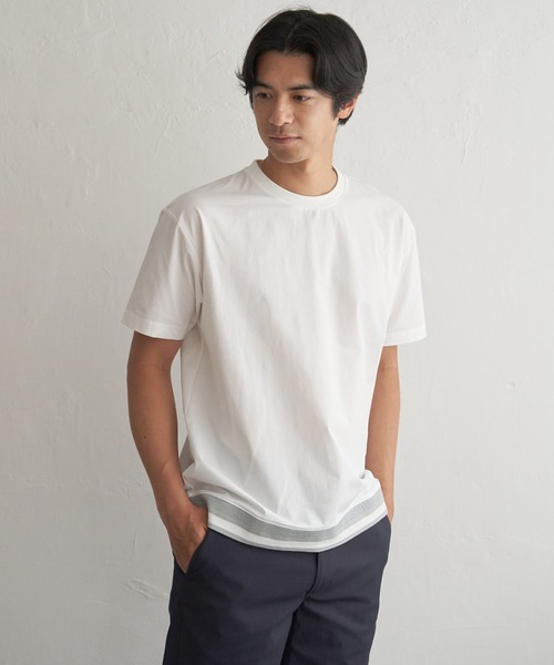 ikka(イッカ)の「冷感DRYジョーゼットリブTシャツ(Tシャツ/カットソー・メンズ・グリーン/グレイッシュベージュ/ネイビー/ホワイト/チャコール・XL/L/M/S)」の21枚目の写真