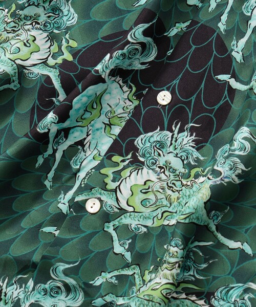 NIPOALOHA（ニポアロハ）の「【NIPOALOHA/二ポアロハ】SILK CUPRO SHORT SLEEVE ALOHA SHIRT（シャツ/ブラウス・メンズ・グリーン・L/M/S）」の3枚目の写真