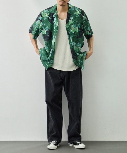 NIPOALOHA（ニポアロハ）の「【NIPOALOHA/二ポアロハ】SILK CUPRO SHORT SLEEVE ALOHA SHIRT（シャツ/ブラウス・メンズ・グリーン・L/M/S）」の6枚目の写真