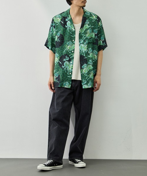 NIPOALOHA（ニポアロハ）の「【NIPOALOHA/二ポアロハ】SILK CUPRO SHORT SLEEVE ALOHA SHIRT（シャツ/ブラウス・メンズ・グリーン・L/M/S）」の5枚目の写真