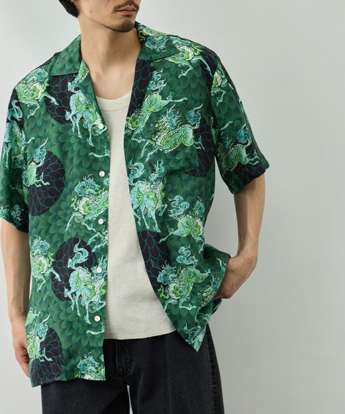 NIPOALOHA（ニポアロハ）の「【NIPOALOHA/二ポアロハ】SILK CUPRO SHORT SLEEVE ALOHA SHIRT（シャツ/ブラウス・メンズ・グリーン・L/M/S）」の10枚目の写真
