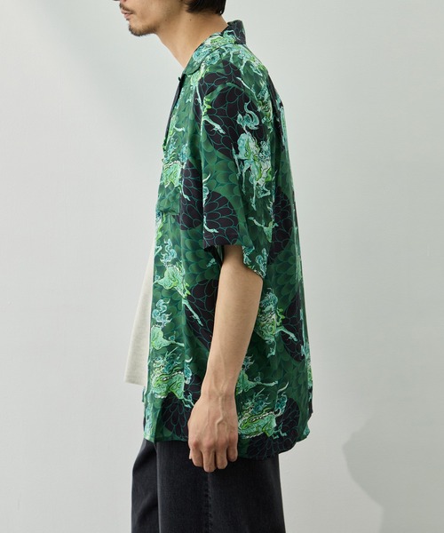 NIPOALOHA（ニポアロハ）の「【NIPOALOHA/二ポアロハ】SILK CUPRO SHORT SLEEVE ALOHA SHIRT（シャツ/ブラウス・メンズ・グリーン・L/M/S）」の9枚目の写真