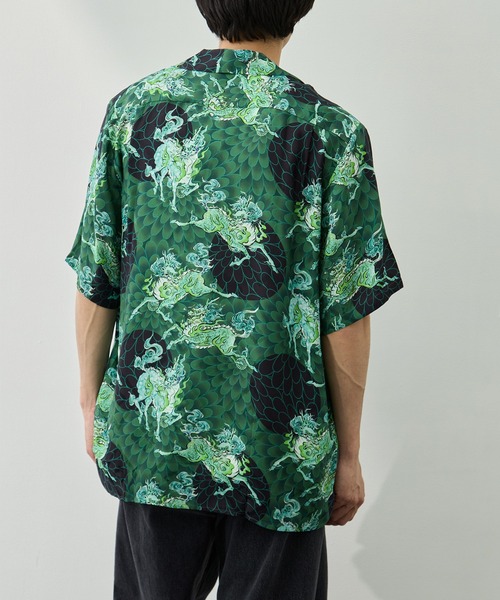 NIPOALOHA（ニポアロハ）の「【NIPOALOHA/二ポアロハ】SILK CUPRO SHORT SLEEVE ALOHA SHIRT（シャツ/ブラウス・メンズ・グリーン・L/M/S）」の8枚目の写真