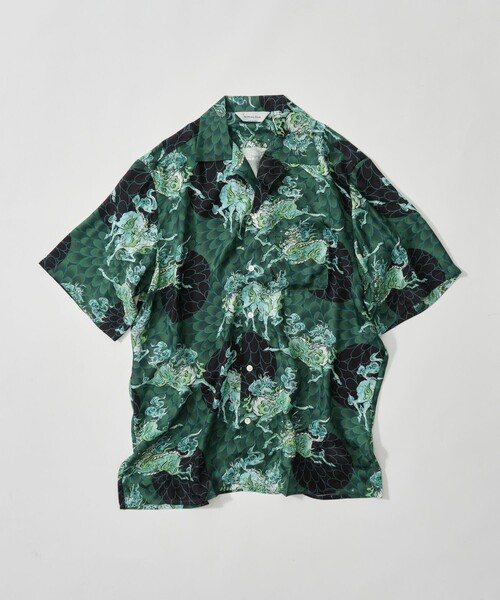 NIPOALOHA（ニポアロハ）の「【NIPOALOHA/二ポアロハ】SILK CUPRO SHORT SLEEVE ALOHA SHIRT（シャツ/ブラウス・メンズ・グリーン・L/M/S）」の4枚目の写真