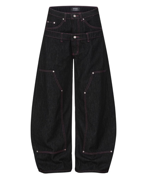 mushwear(マッシュウェア)の「ピンクステッチデニムパンツ(デニムパンツ・メンズ・ブラック・SMALL/MEDIUM/LARGE)」の11枚目の写真