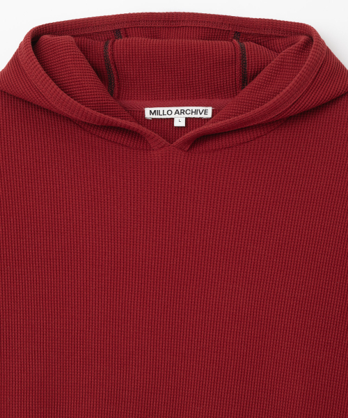 Millo Archive（ミロ アーカイブ）の「オブジェクトステッチロングスリーブフードパーカー[バーガンディ]（Tシャツ/カットソー・メンズ・その他・SMALL/MEDIUM/LARGE/X-LARGE）」の2枚目の写真