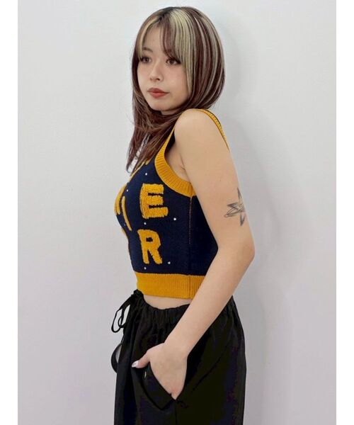 EVRIS(エヴリス)の「ジャガードサマーニットタンク(ニット/セーター・レディース・ネイビー/ホワイト/ブラック・FREE)」の21枚目の写真