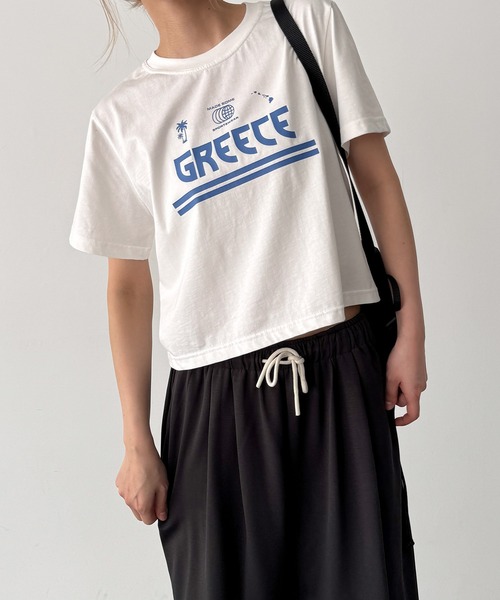 CANAL JEAN(キャナルジーン)の「El mar GREECE コンパクトTシャツ(Tシャツ/カットソー・レディース・アッシュ/ホワイト・ONE SIZE)」の2枚目の写真