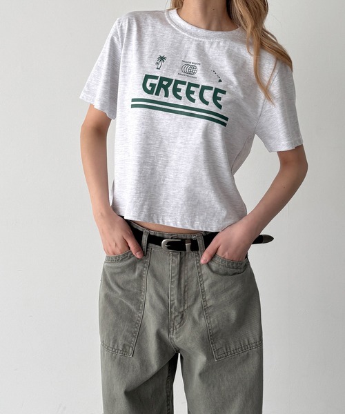 CANAL JEAN(キャナルジーン)の「El mar GREECE コンパクトTシャツ(Tシャツ/カットソー・レディース・アッシュ/ホワイト・ONE SIZE)」の1枚目の写真