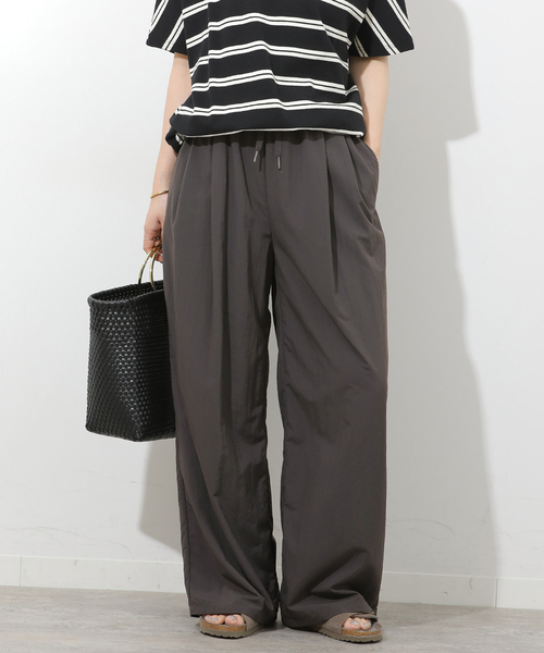 JOURNAL STANDARD relume(ジャーナルスタンダード レリューム)の「接触冷感 / UVカット / 撥水 / ナイロンワイドパンツ(その他パンツ・レディース・チャコールグレー/ボルドー/ピンク/ブラウン・38/36)」の1枚目の写真