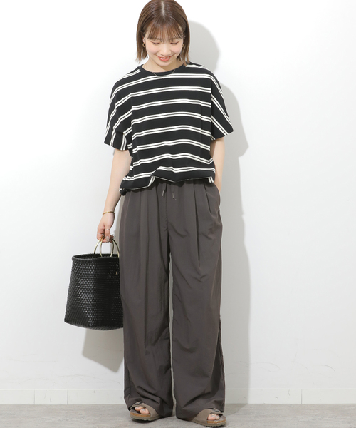 JOURNAL STANDARD relume(ジャーナルスタンダード レリューム)の「接触冷感 / UVカット / 撥水 / ナイロンワイドパンツ(その他パンツ・レディース・チャコールグレー/ボルドー/ピンク/ブラウン・38/36)」の5枚目の写真