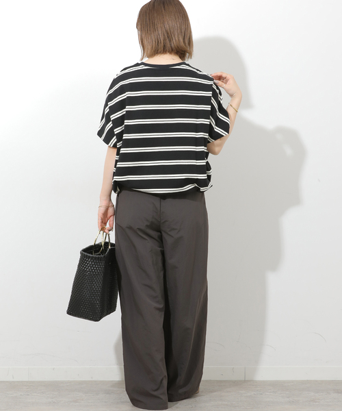 JOURNAL STANDARD relume(ジャーナルスタンダード レリューム)の「接触冷感 / UVカット / 撥水 / ナイロンワイドパンツ(その他パンツ・レディース・チャコールグレー/ボルドー/ピンク/ブラウン・38/36)」の7枚目の写真