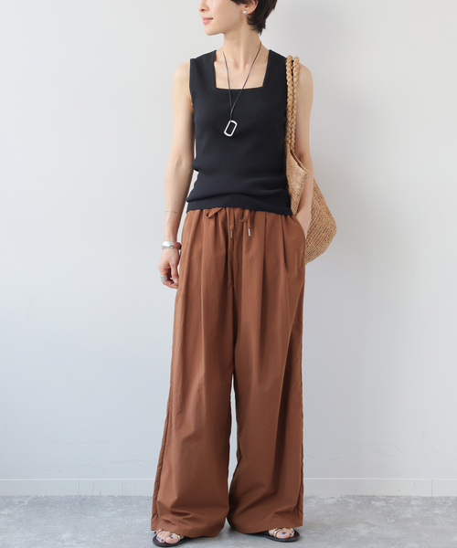 JOURNAL STANDARD relume(ジャーナルスタンダード レリューム)の「接触冷感 / UVカット / 撥水 / ナイロンワイドパンツ(その他パンツ・レディース・チャコールグレー/ボルドー/ピンク/ブラウン・38/36)」の11枚目の写真