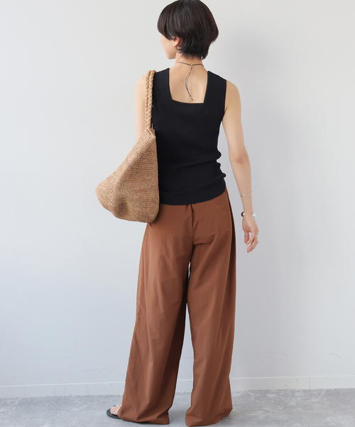 JOURNAL STANDARD relume(ジャーナルスタンダード レリューム)の「接触冷感 / UVカット / 撥水 / ナイロンワイドパンツ(その他パンツ・レディース・チャコールグレー/ボルドー/ピンク/ブラウン・38/36)」の12枚目の写真