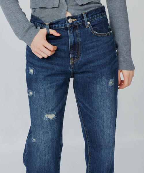 SENEE(セニー)の「vintage straight low waist denim(ビンテージストレートローウエストデニム)(デニムパンツ・レディース・ブルー/インディゴブルー・MEDIUM/SMALL/LARGE)」の7枚目の写真