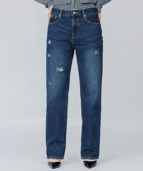 SENEE(セニー)の「vintage straight low waist denim(ビンテージストレートローウエストデニム)(デニムパンツ・レディース・ブルー/インディゴブルー・MEDIUM/SMALL/LARGE)」の5枚目の写真