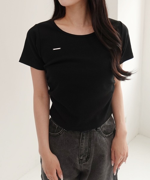 SOELA(ソエラ)の「バックシャンレースTシャツ(Tシャツ/カットソー・レディース・オフホワイト/ブラック・FREE)」の14枚目の写真