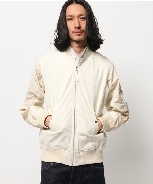 WHO'S WHO gallery(フーズフーギャラリー)の「異素材切替MA-1(ブルゾン・メンズ・アイボリー/グレー・LARGE/MEDIUM)」の12枚目の写真