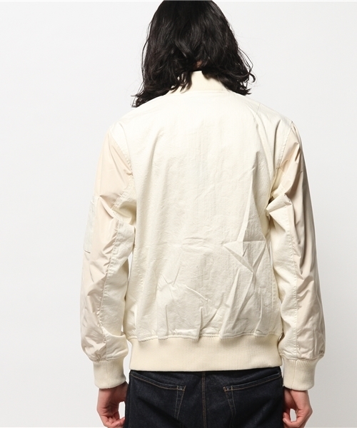 WHO'S WHO gallery(フーズフーギャラリー)の「異素材切替MA-1(ブルゾン・メンズ・アイボリー/グレー・LARGE/MEDIUM)」の7枚目の写真