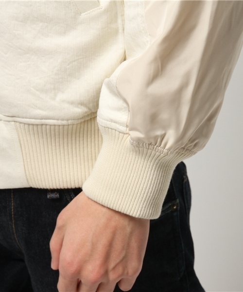 WHO'S WHO gallery(フーズフーギャラリー)の「異素材切替MA-1(ブルゾン・メンズ・アイボリー/グレー・LARGE/MEDIUM)」の9枚目の写真