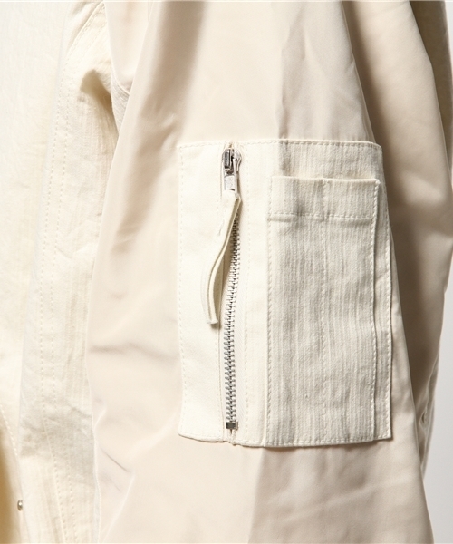 WHO'S WHO gallery(フーズフーギャラリー)の「異素材切替MA-1(ブルゾン・メンズ・アイボリー/グレー・LARGE/MEDIUM)」の10枚目の写真