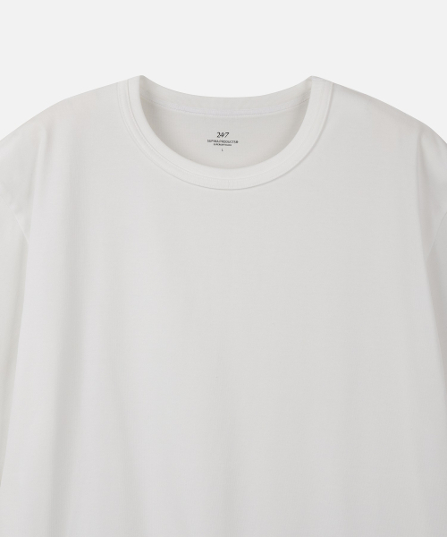 247SERIES（247シリーズ）の「スーピマ40番手アスキンダブルニットTシャツWHITE（Tシャツ/カットソー・メンズ・ホワイト・X-SMALL/SMALL/MEDIUM/LARGE/X-LARGE）」の3枚目の写真