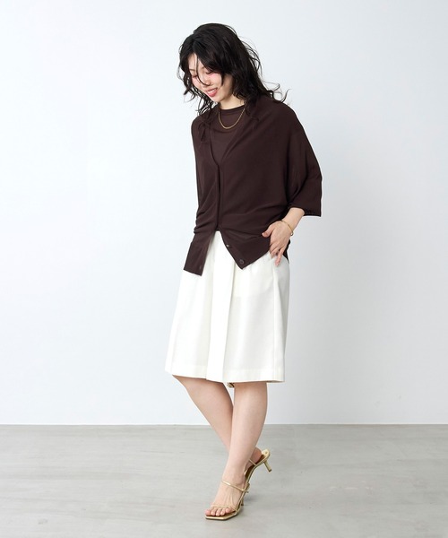 MICA&DEAL（マイカ＆ディール）の「2タックハーフパンツ（その他パンツ・レディース・ベージュ/チャコールグレー/ホワイト・FREE）」の9枚目の写真