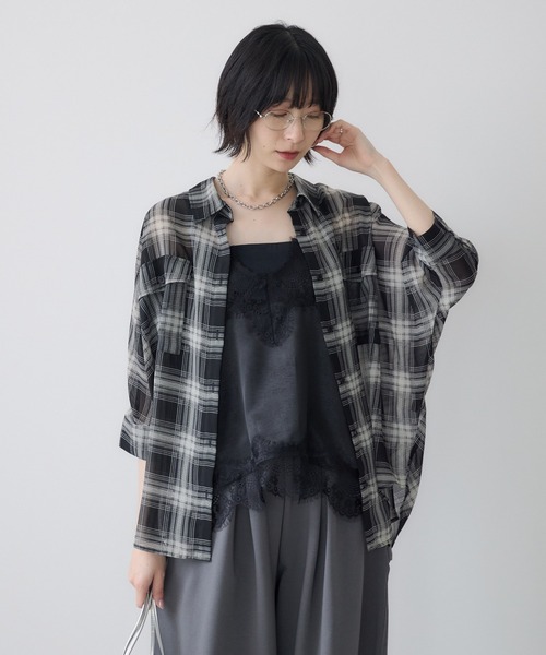 Paradise Picnic（パラダイスピクニック）の「Dignite Collier サテンレースキャミ（キャミソール・レディース・ベージュ/ブラック/ブラウン・FREE）」の5枚目の写真