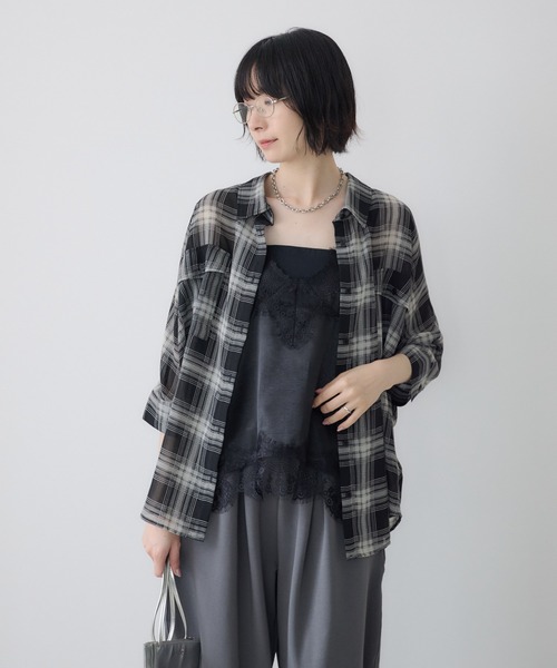 Paradise Picnic（パラダイスピクニック）の「Dignite Collier サテンレースキャミ（キャミソール・レディース・ベージュ/ブラック/ブラウン・FREE）」の6枚目の写真